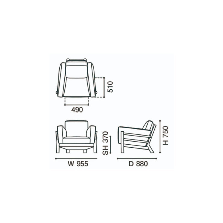 Karimoku New Standard - CASTOR SOFA 1-SEATER - Armchair 