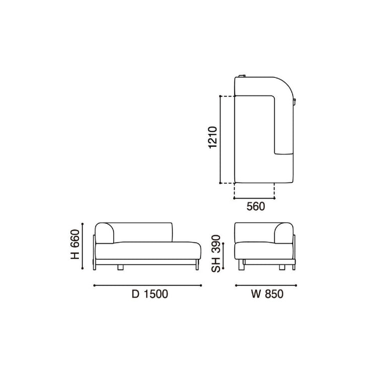 Karimoku New Standard - ELEPHANT SOFA CHAISE LONGUE LEFT ARM - Sofa 