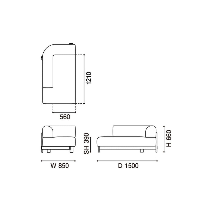 Karimoku New Standard - ELEPHANT SOFA CHAISE LONGUE RIGHT ARM - Sofa 