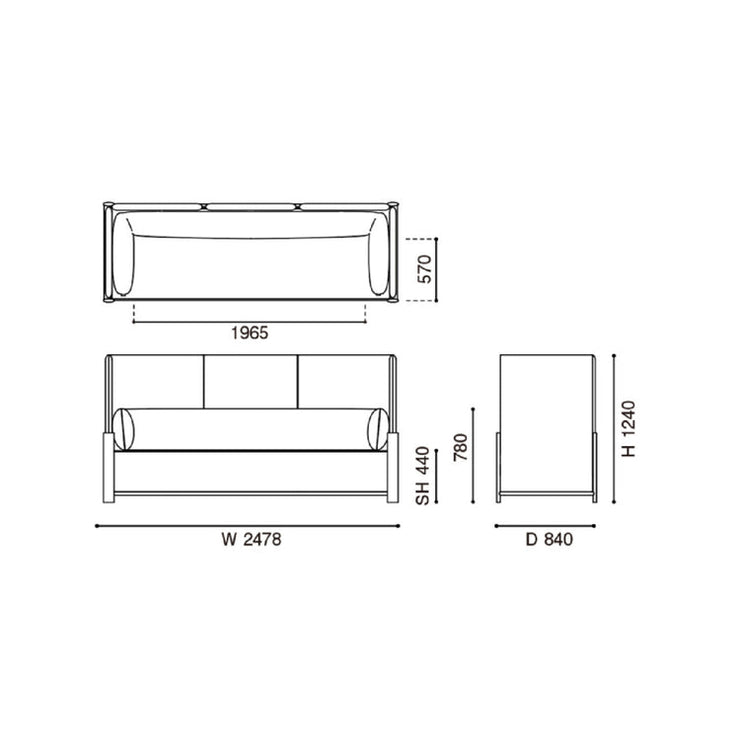 Karimoku New Standard - FENCE SOFA 3 SEATER - Sofa 