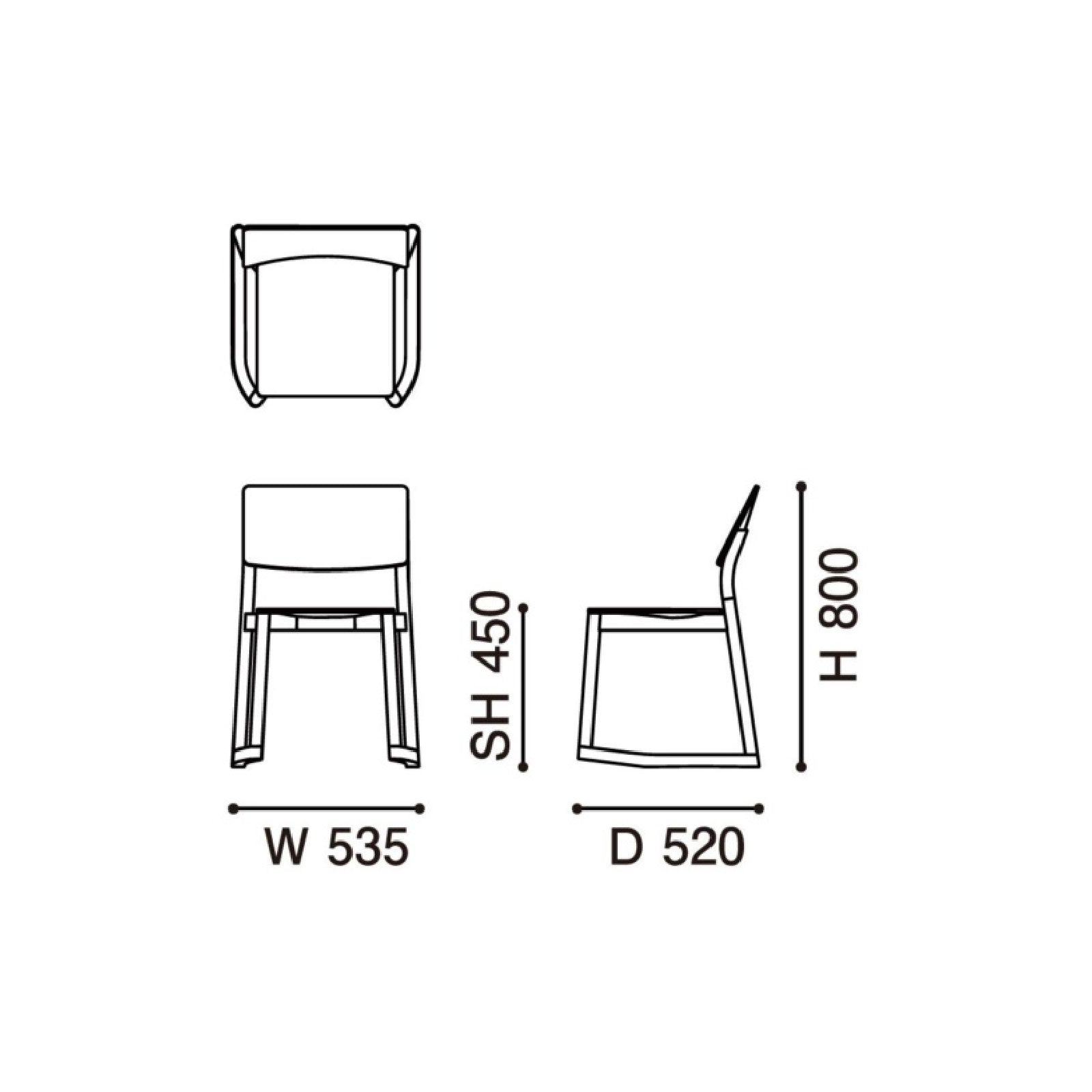 Karimoku New Standard - PANORAMA CHAIR WITH RUNNERS - Dining Chair 