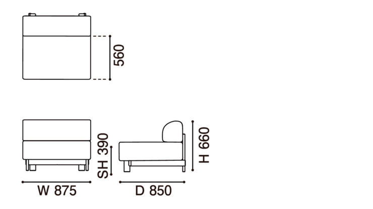 Karimoku New Standard - ELEPHANT SOFA 1-SEATER BENCH - Sofa 