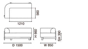 Karimoku New Standard - ELEPHANT SOFA 2-SEATER RIGHT ARM CORNER - Sofa 