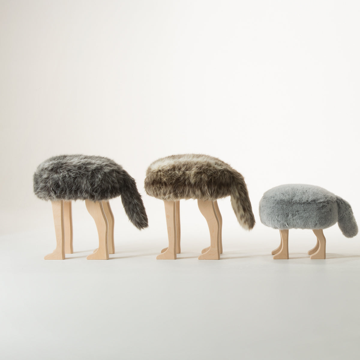 Takumi Kohgei - Animal Stool_Wolf Gray L - Stool 