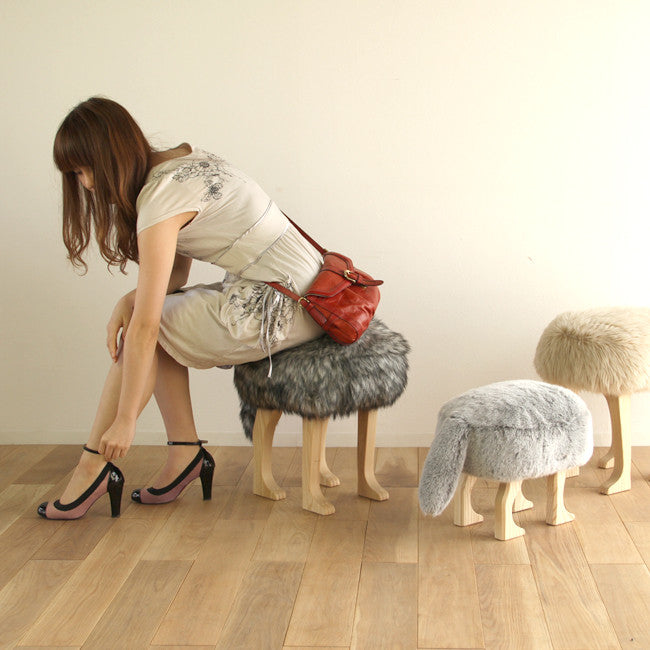 Takumi Kohgei - Animal Stool_Wolf Gray L - Stool 