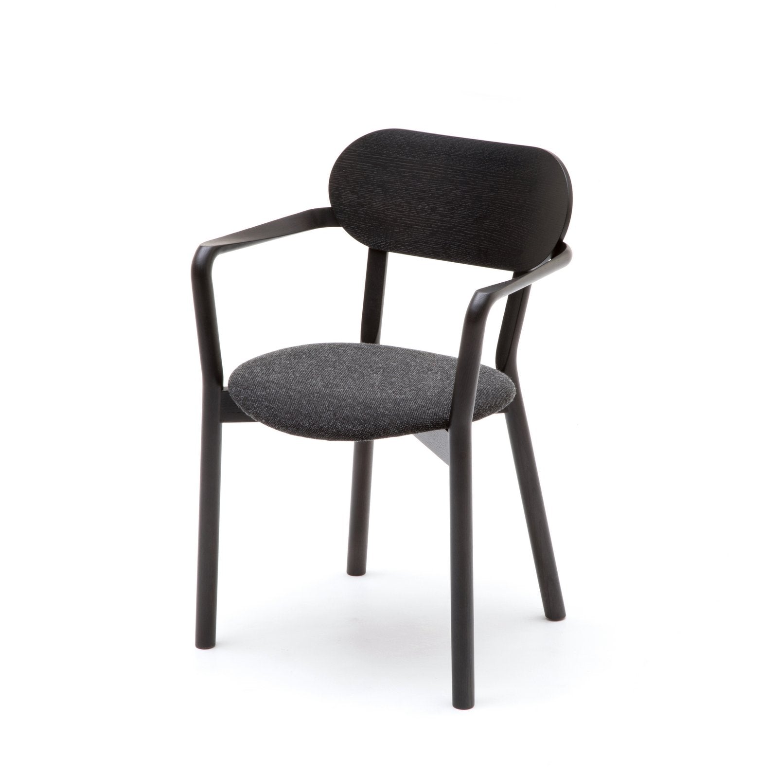 Karimoku New Standard - CASTOR ARM CHAIR PLUS PAD black - Dining Chair 