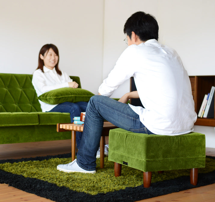 Karimoku60 - ottoman moquette green - Stool 