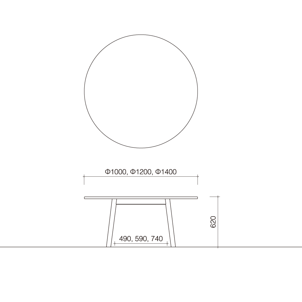 Takumi Kohgei - SPREAD Round Dining Table - Dining Table 
