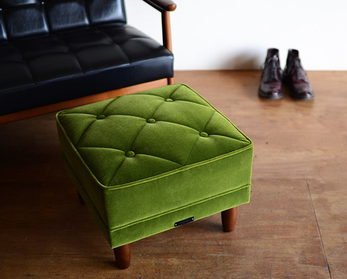 Karimoku60 - ottoman moquette green - Stool 